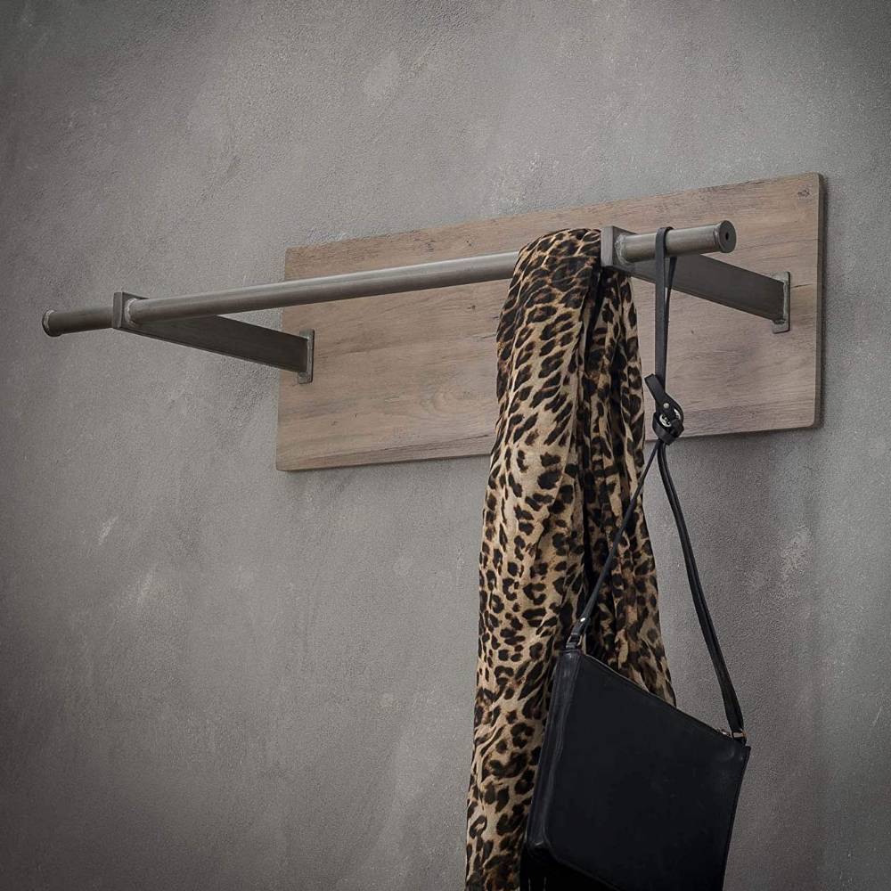 Wandgarderobenleiste Jainano in Eichefarben 85 cm breit