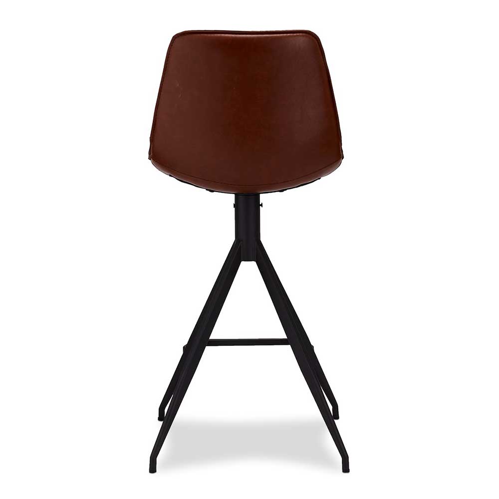 Barstühle Javirella in Cognac Braun Kunstleder drehbar (2er Set)