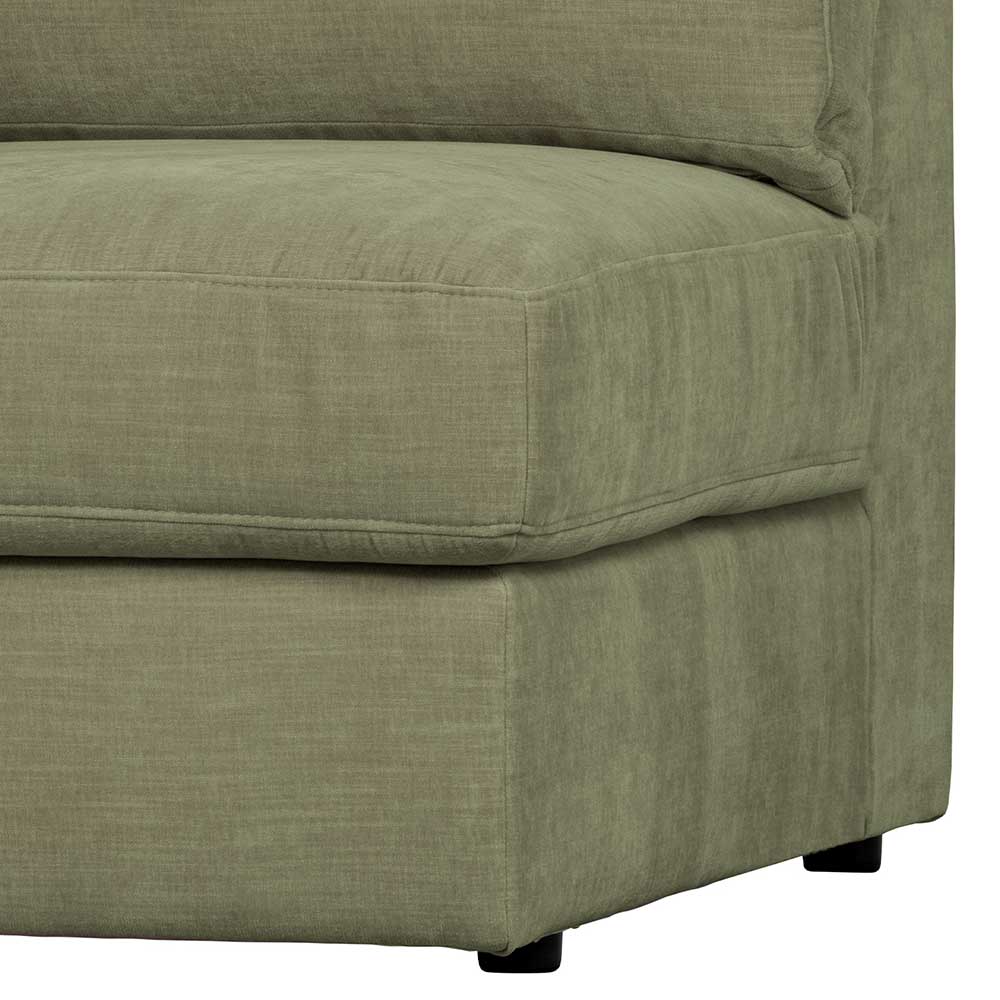 Eckelement Sofa Karyon in Graugrün Rücken echt bezogen