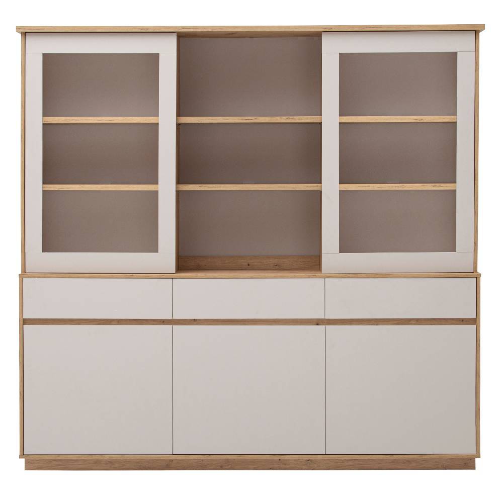 Buffetvitrine Ikba mit Glastüren 202 cm breit