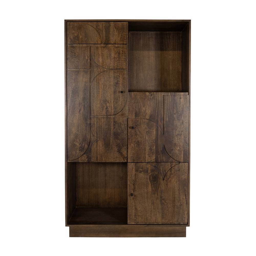 Massivholzschrank Johnsa in Walnussfarben 100 cm breit