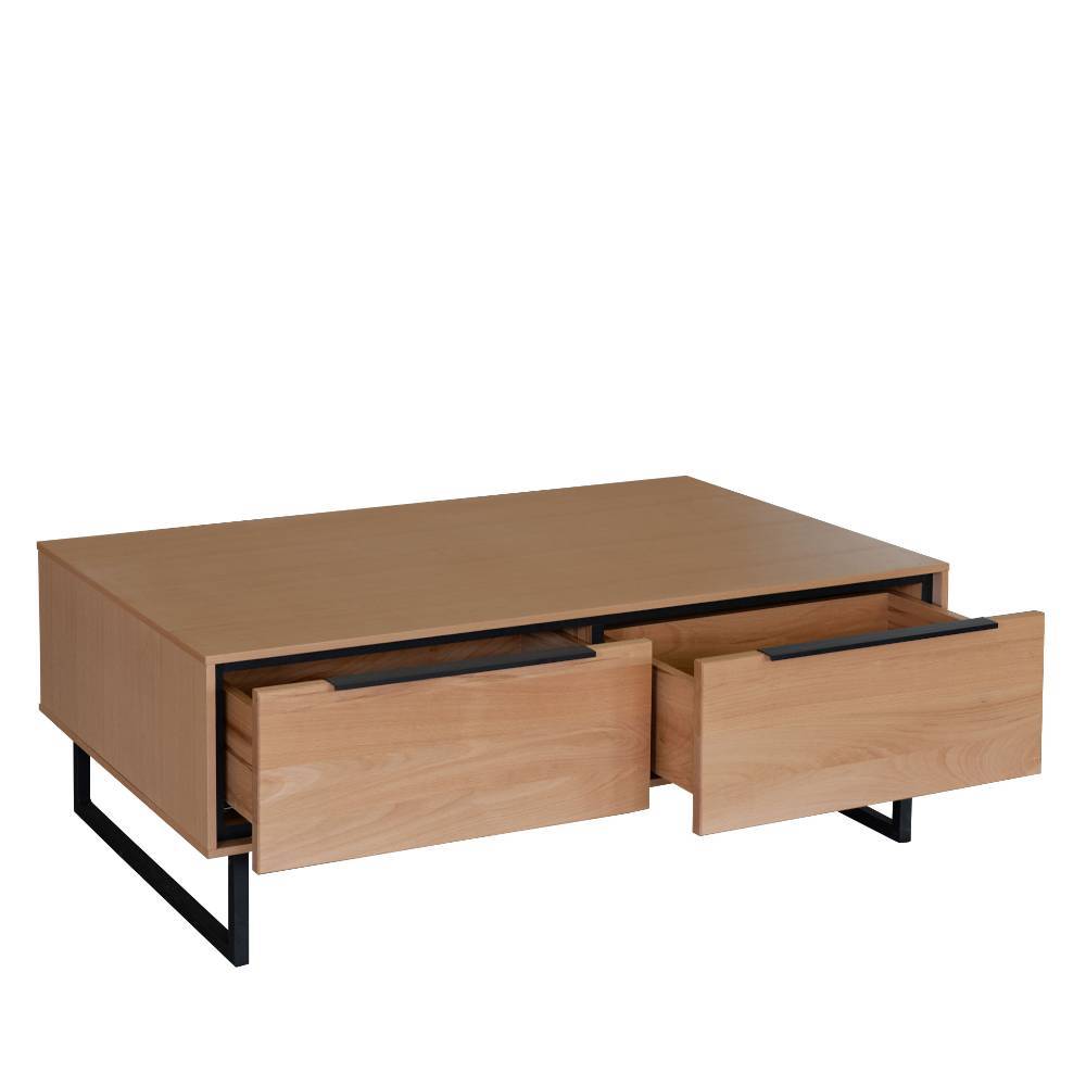 Couchtisch Zella in modernem Design mit zwei Schubladen