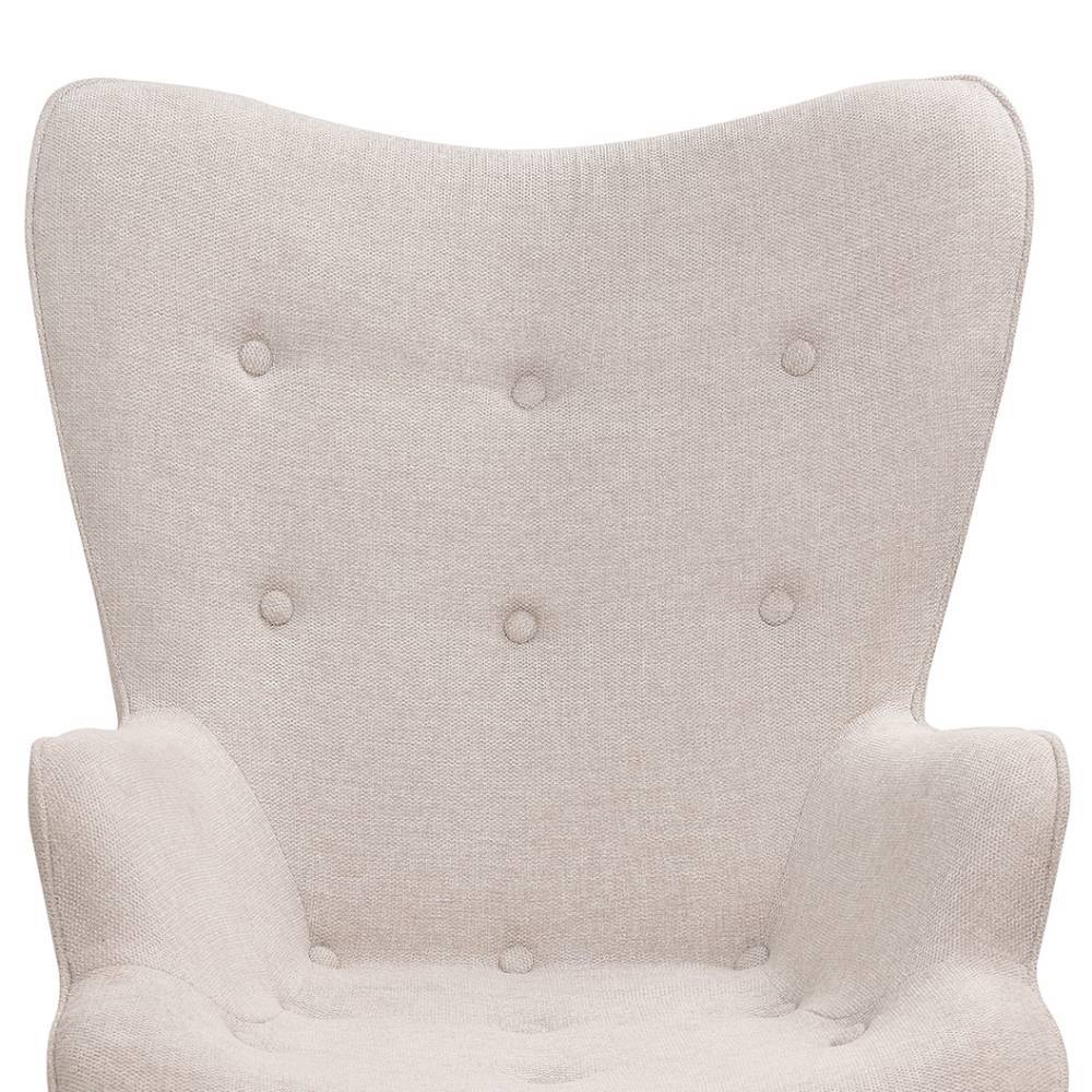 Skandi Design Sessel Magister in Beige und Schwarz