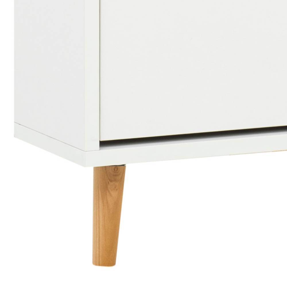Schuhklappenschrank Linz in Weiß matt im Skandi Design