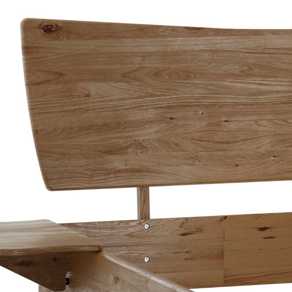 Schubkastenbett Ovidiu aus Wildeiche Massivholz 98 cm Kopfteil