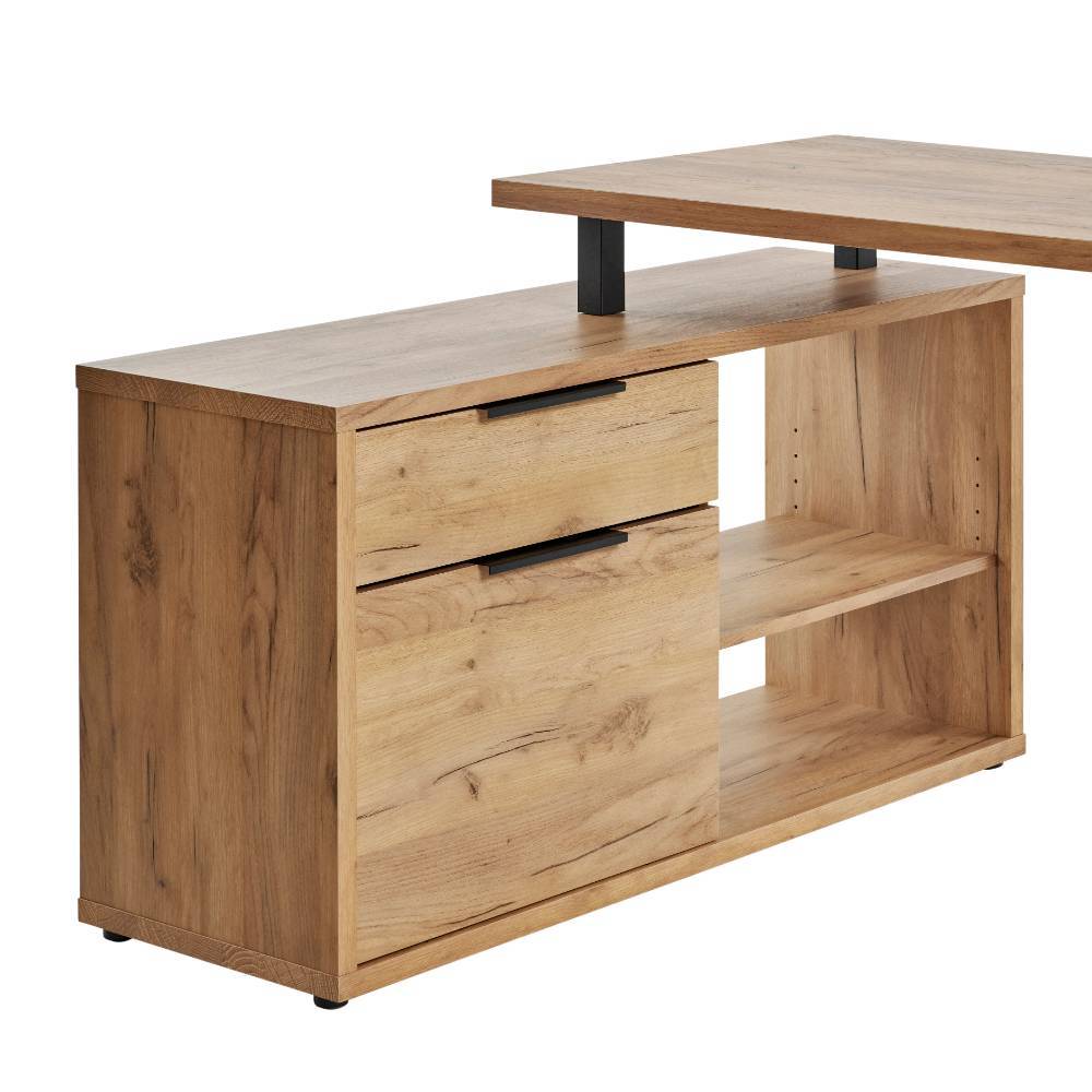 Schreibtisch Pecorino in modernem Design mit Seitenregalen