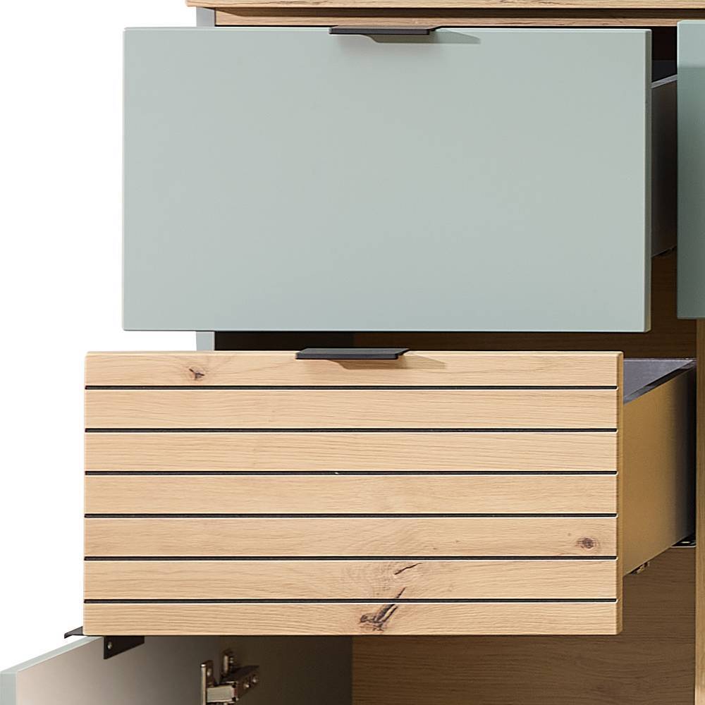 Wohnzimmerschrank Ilitalcon in Graugrün mit LED Beleuchtung