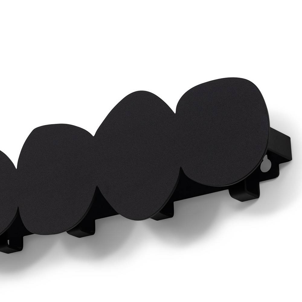 Wandgarderobe Jastrid in modernem Design schwarz pulverbeschichtet