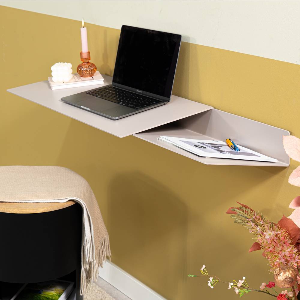 Metall Schreibtisch Shower in Taupe pulverbeschichtet