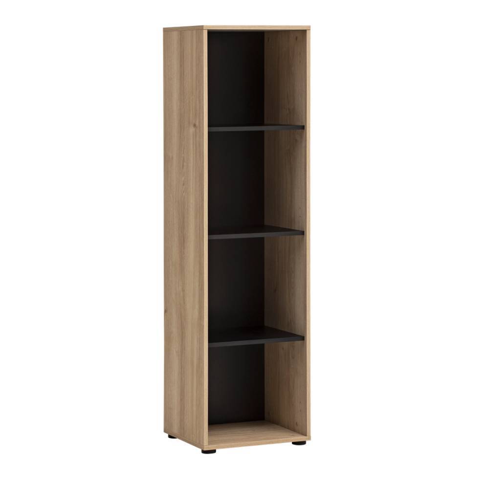 Standregal Rasvanna in Schwarz und Weißeiche Holzoptik