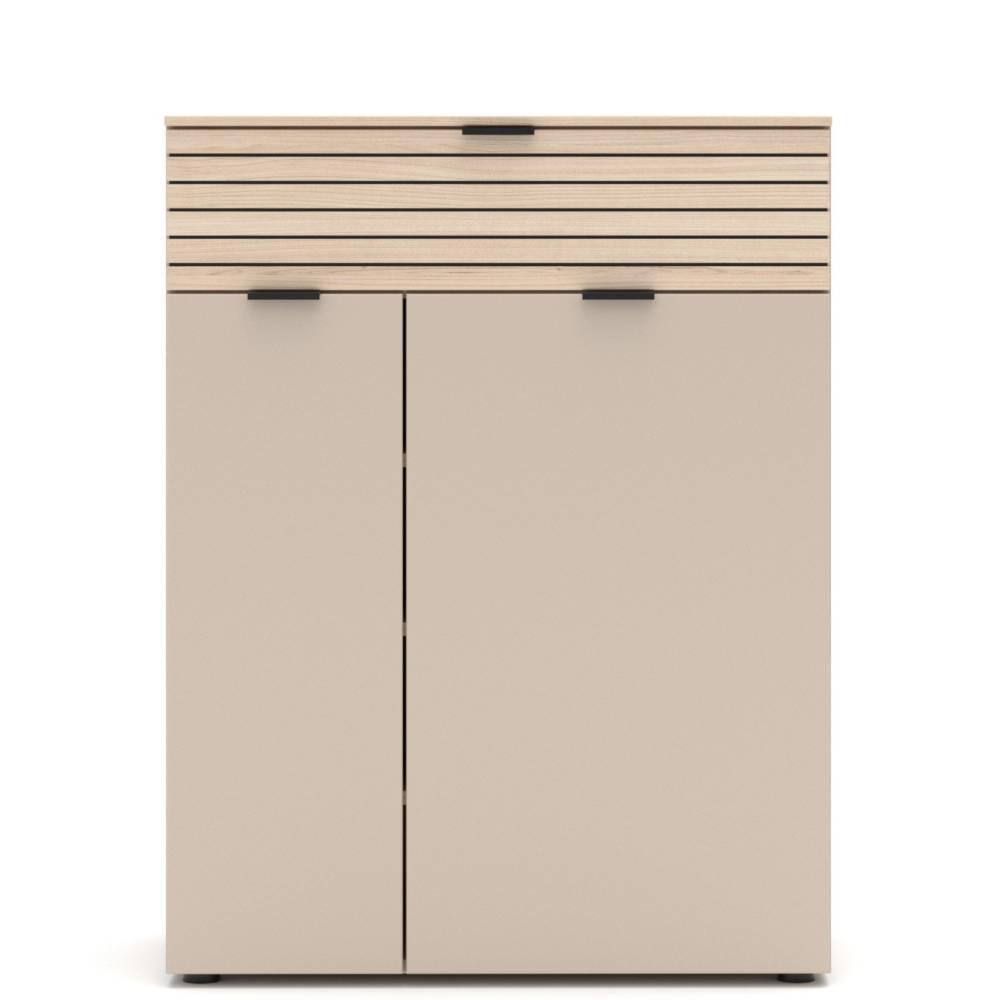 Garderobenkommode Jasefiana in modernem Design mit Drehtüren