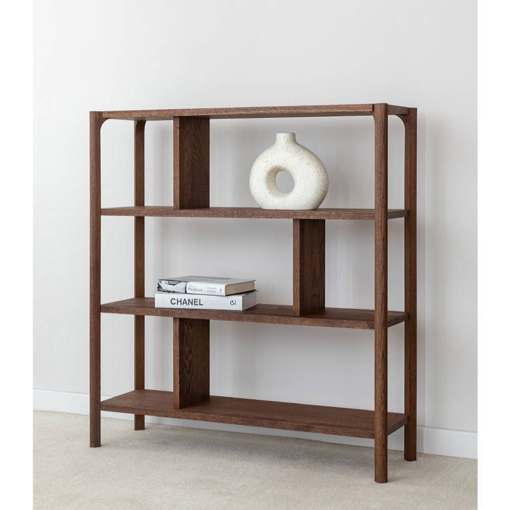 Massivholzregal Sona in Eiche Tabacco 100 cm breit