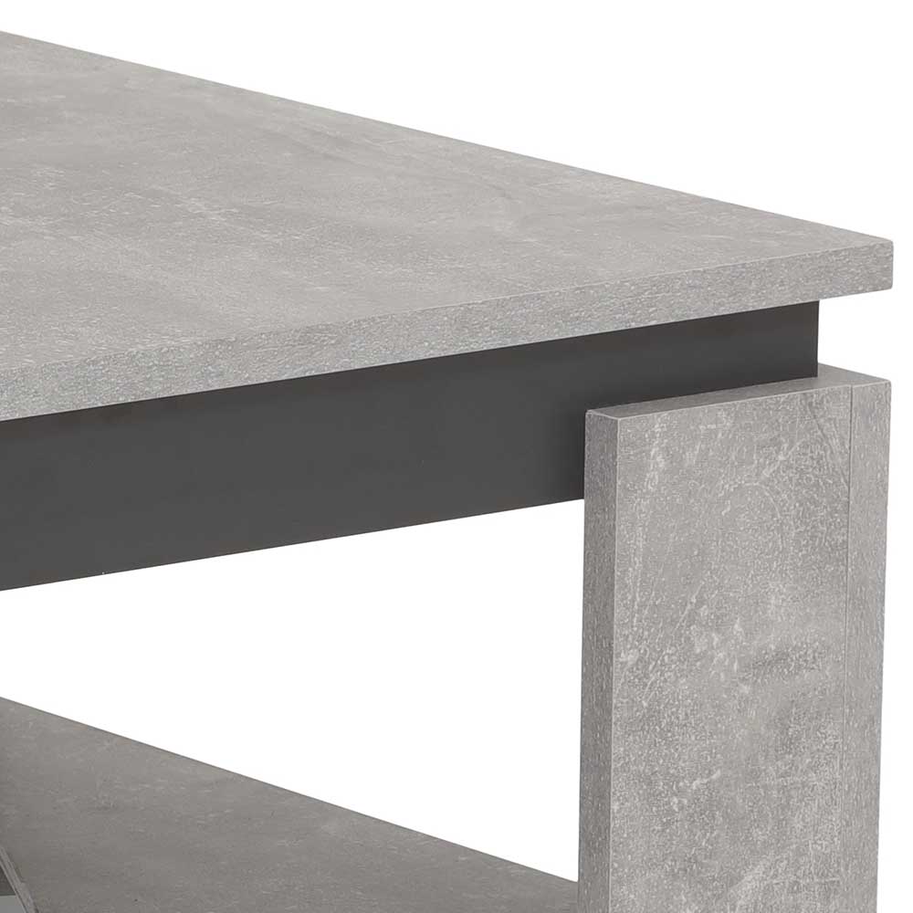Industry und Loft Stil Wohnzimmer Tisch Leo in Beton Grau und Anthrazit