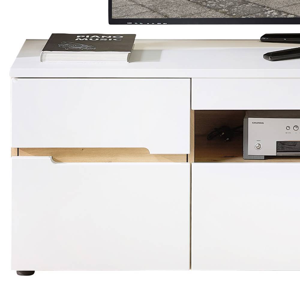 TV Board Mariocavo in modernem Design mit einem offenen Gerätefach
