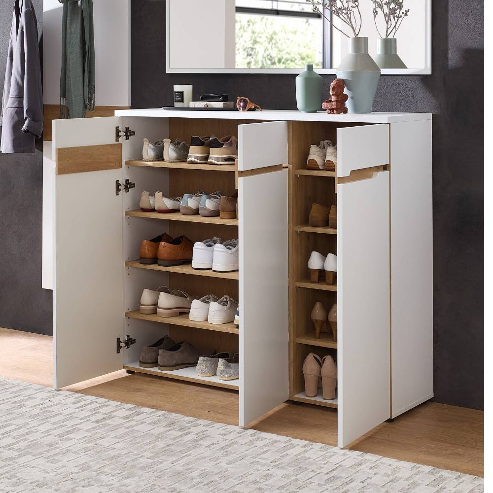 Schuhkommode Mariocavo in modernem Design mit Drehtüren