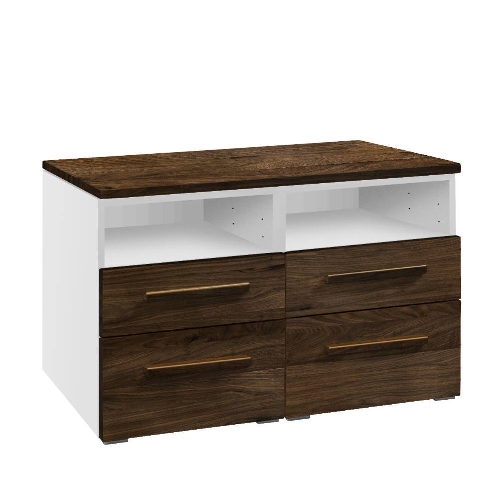TV Sideboard Biledda in Nussbaumfarben und Weiß