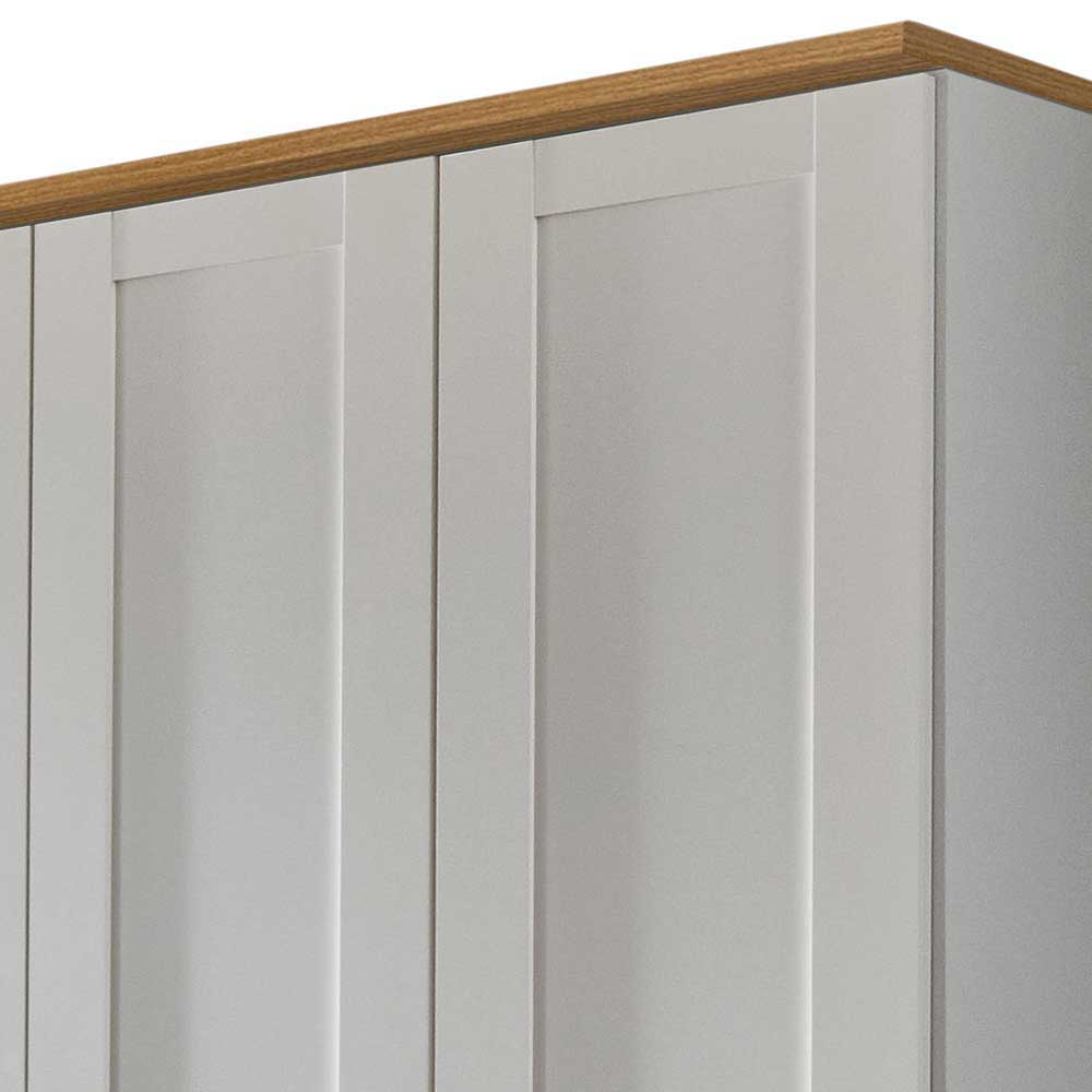 Schlafzimmer Möbel Wady in Weiß & Eiche Bianco Schrank 250 cm breit (vierteilig)