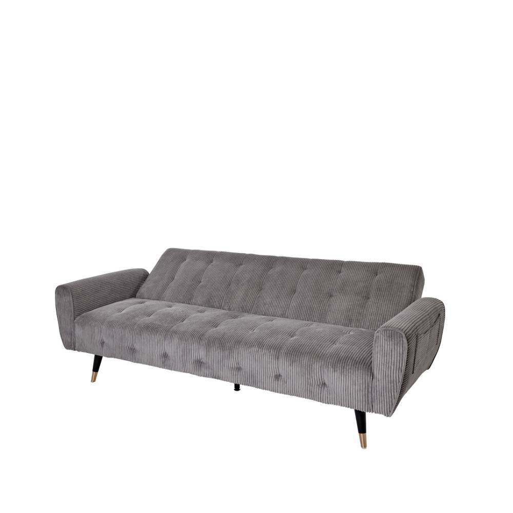 Schlafsofa Vlatin aus Cord in Grau