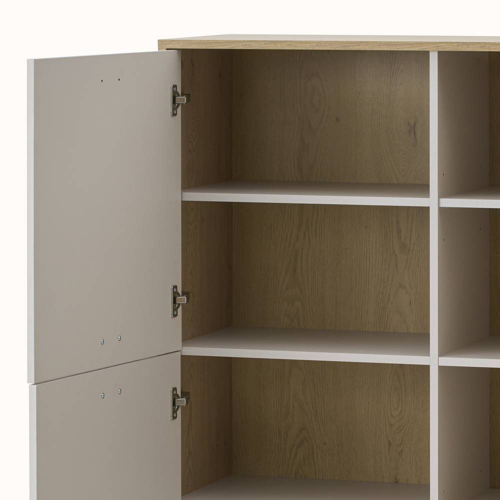 Wohnzimmer Highboard Zimena mit Drehtüren und Vierfußgestell aus Metall