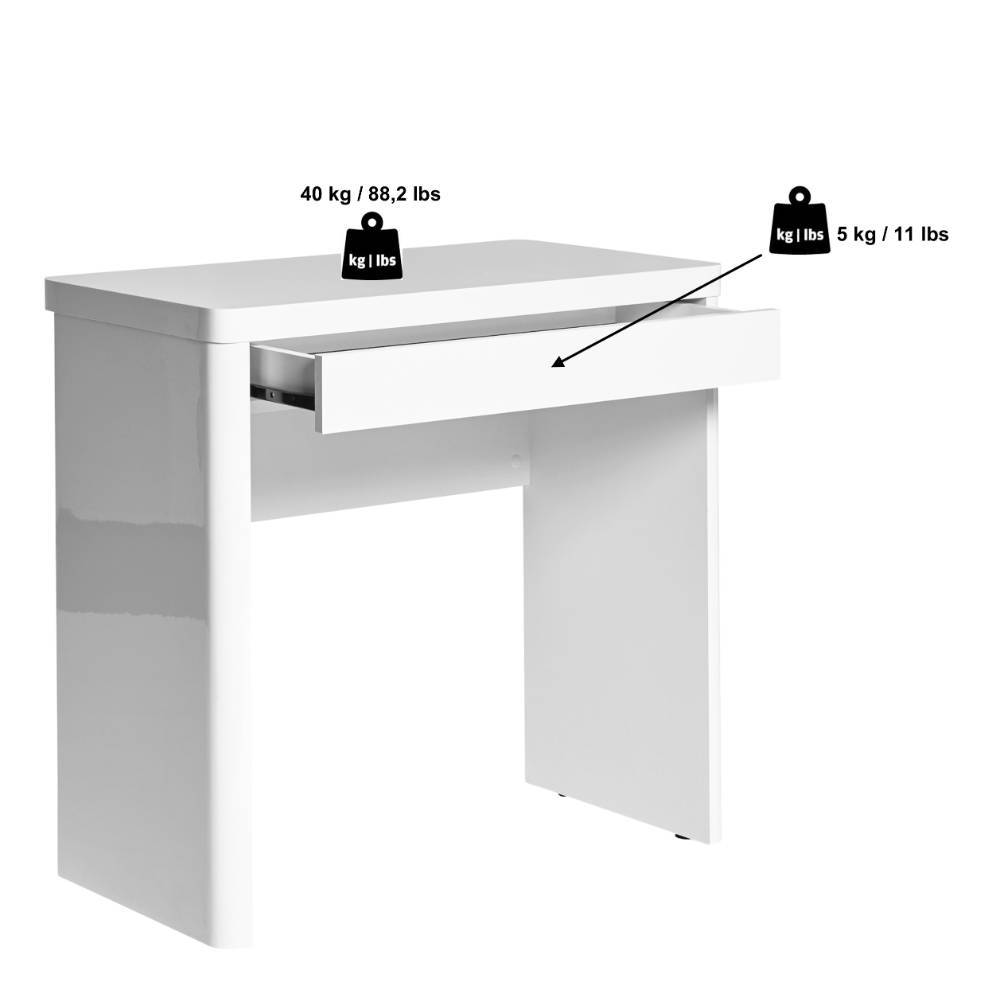 Laptopschreibtisch Satos mit Wangen Gestell 79 cm breit