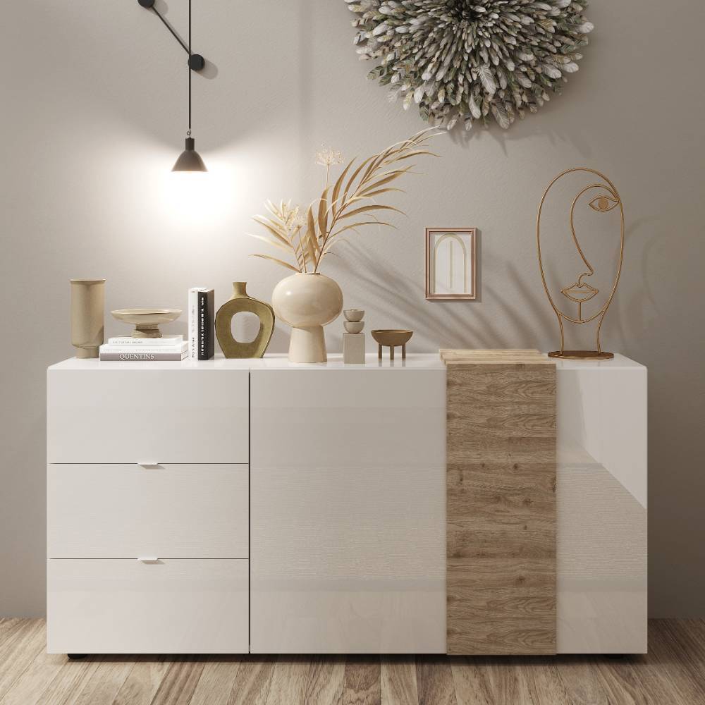 Esszimmersideboard Eight Hochglanz mit drei Schubladen
