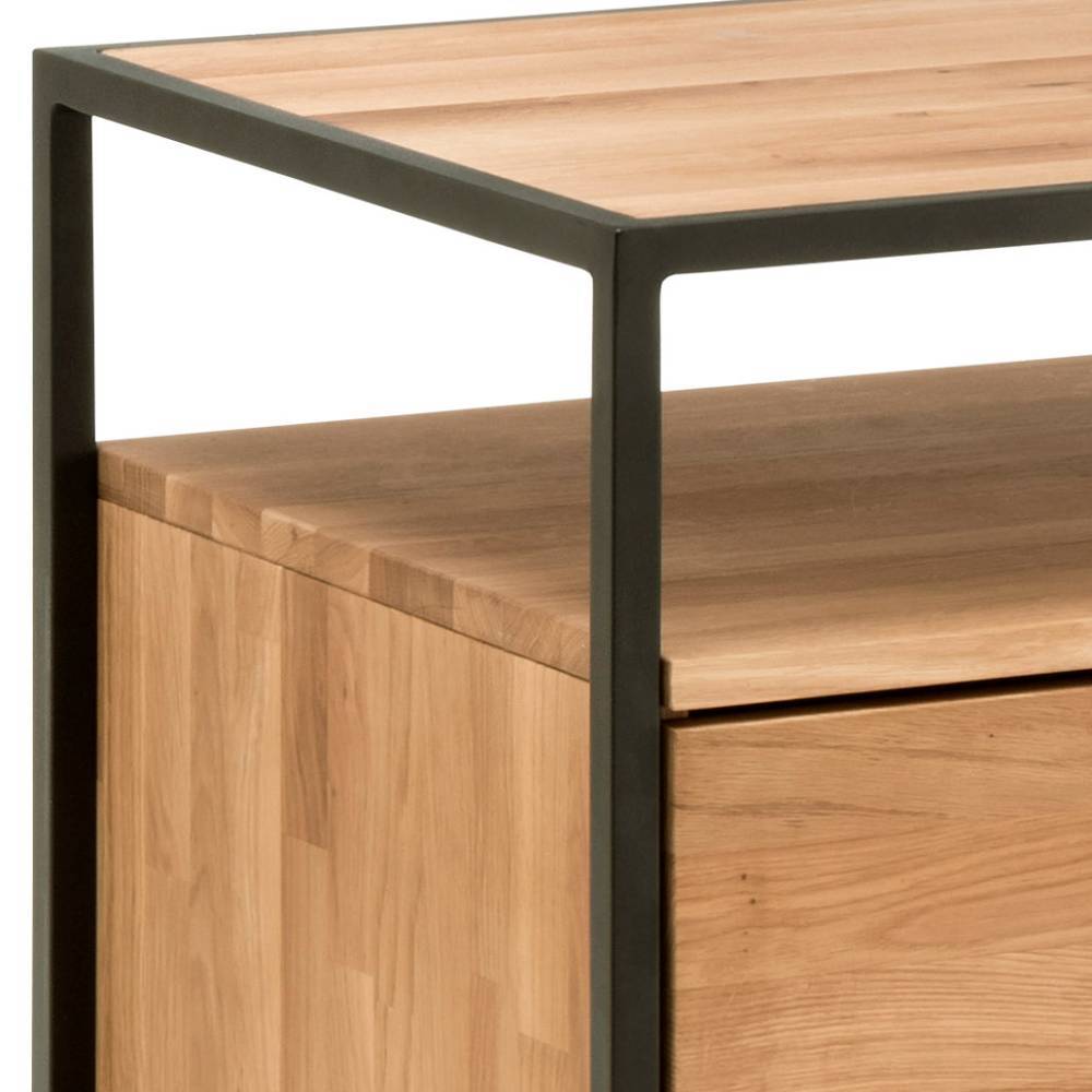 Lowboard Haidon aus Wildeiche Massivholz im Industry und Loft Stil