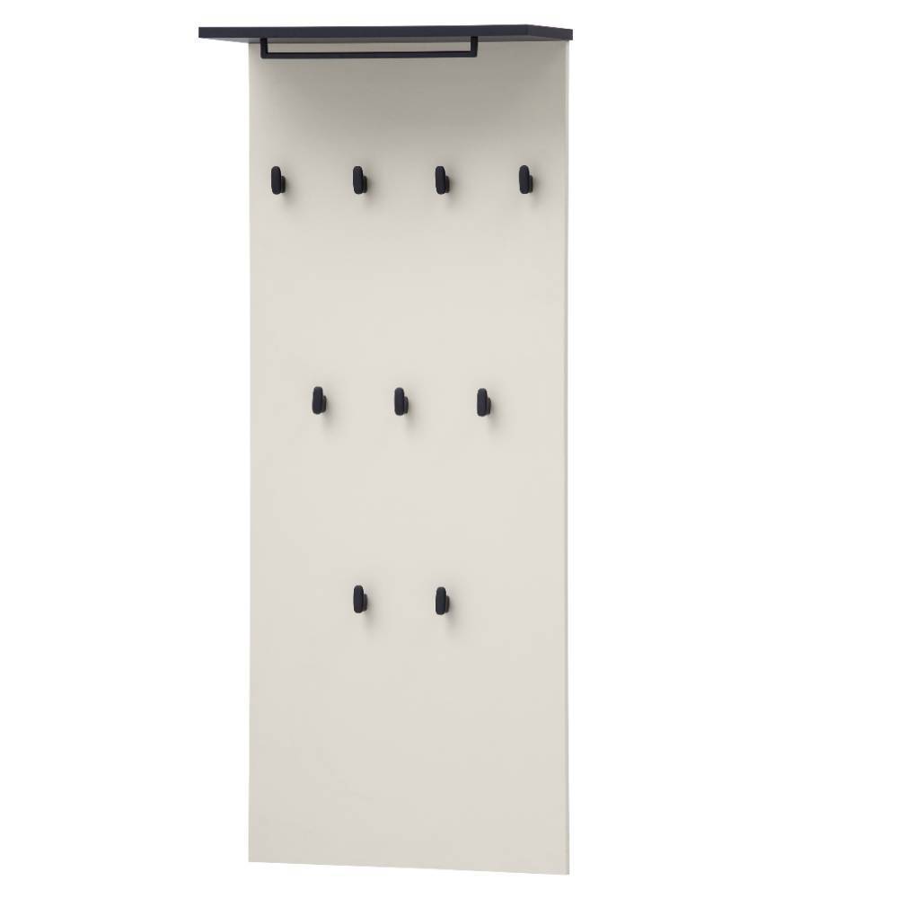 Wandgarderobe Isabelona mit 9 Kleiderhaken in Cremeweiß