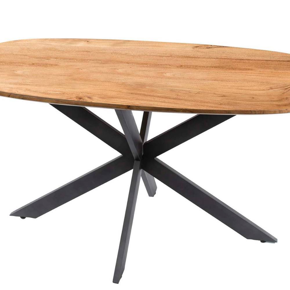 Tisch Esszimmer Tilli mit Spider Gestell und Massivholzplatte