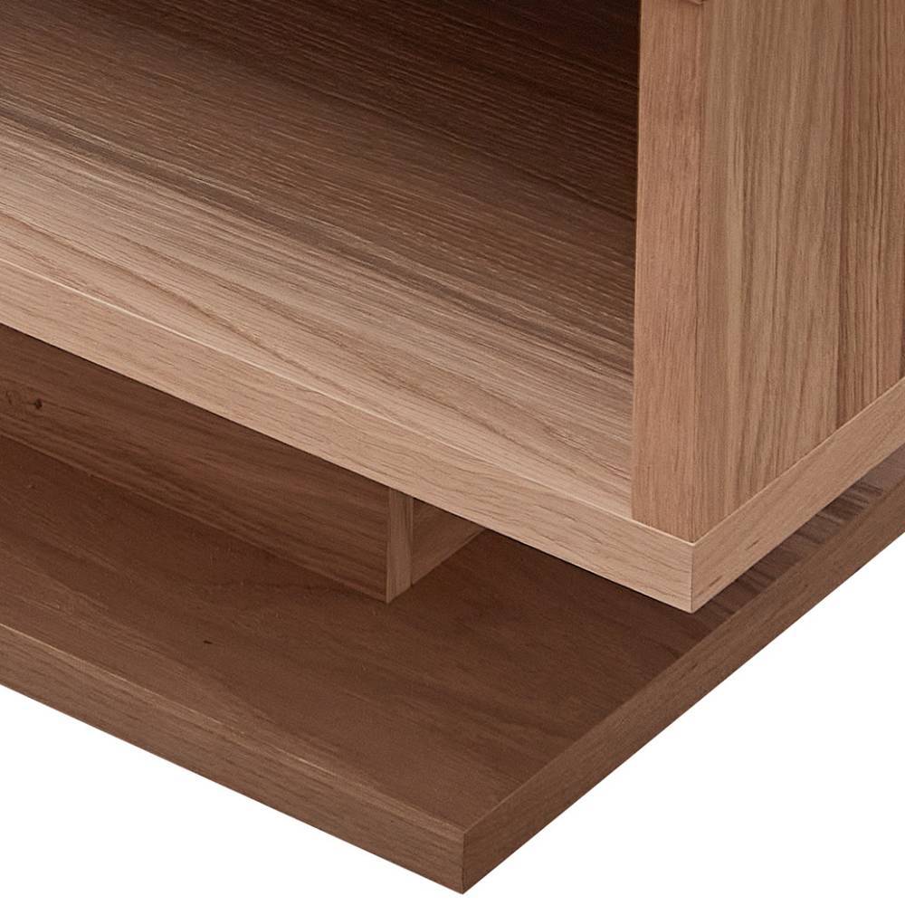 Couchtisch Emly mit Massivholzplatte in Wildeiche Bianco