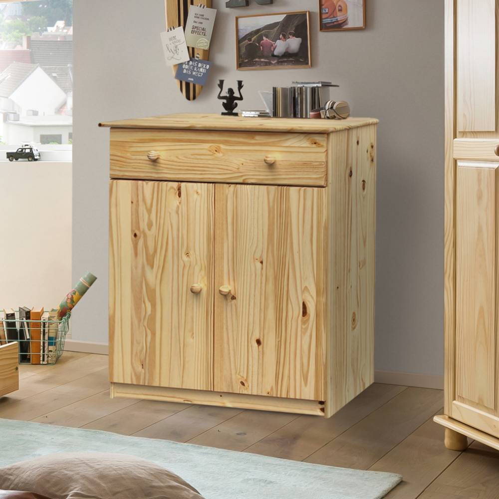 Kommode Massivholz Tine im Landhausstil mit einer Schublade