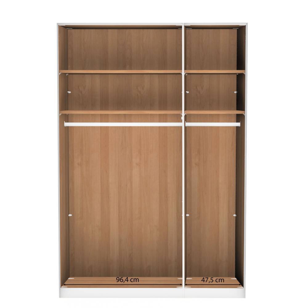 Schlafzimmerkleiderschrank Durac in Eiche Bianco und Weiß