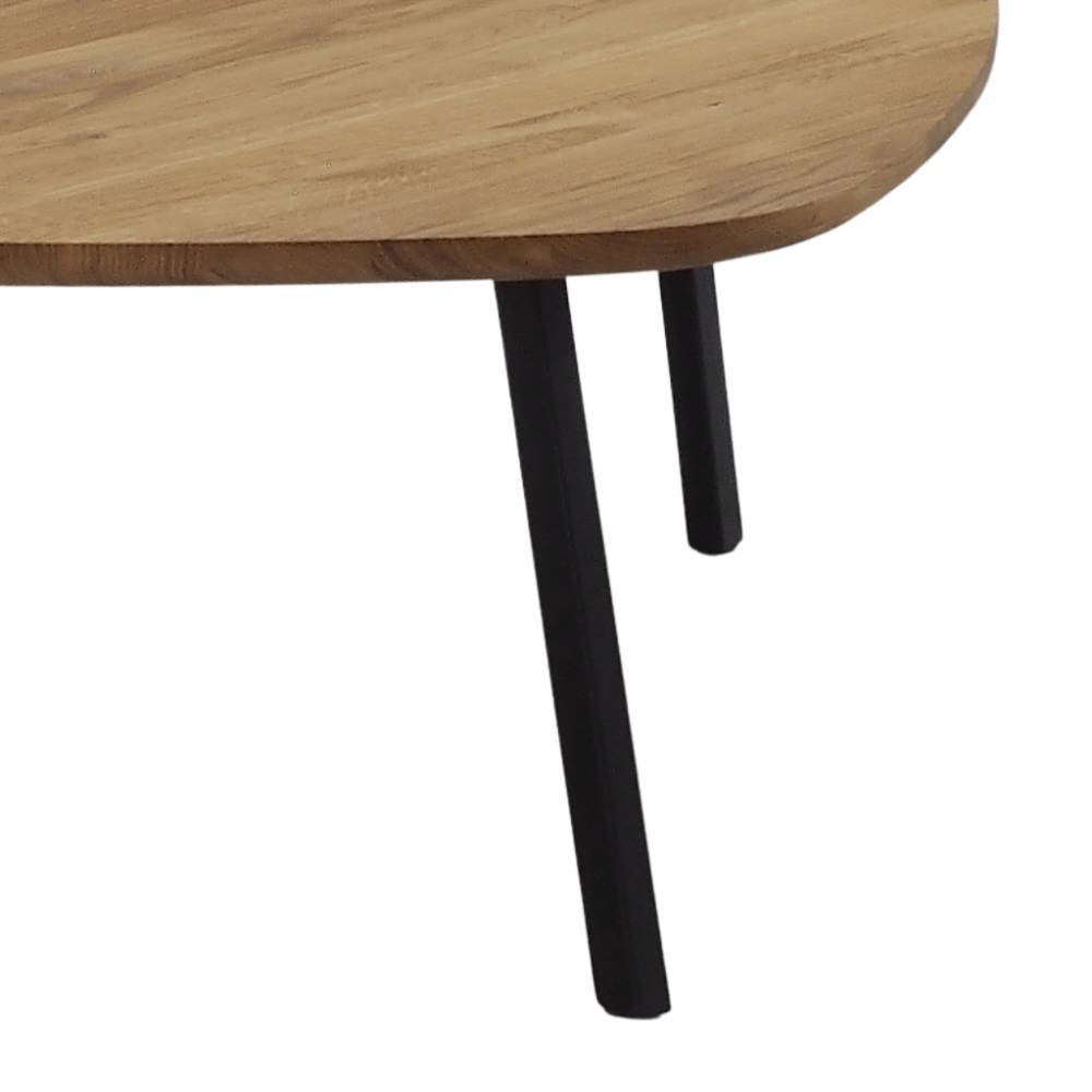 Couchtisch Lowellsa aus Eiche Massivholz in Wankelform