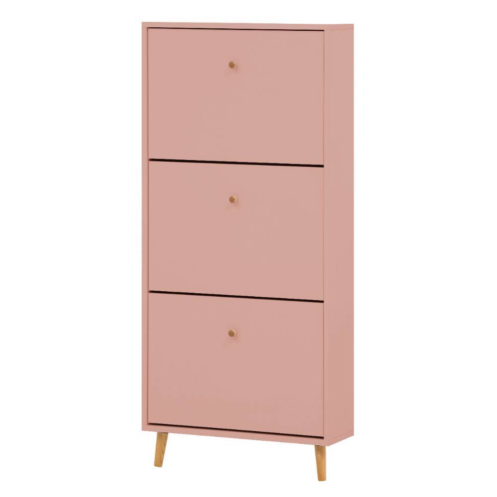 Garderobenschuhschrank Canpur in Apricot mit drei Schuhwalzen