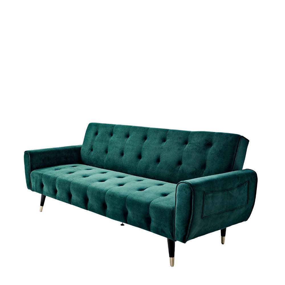 Schlafsofa Glamour aus Samt mit aufwendigen Steppungen