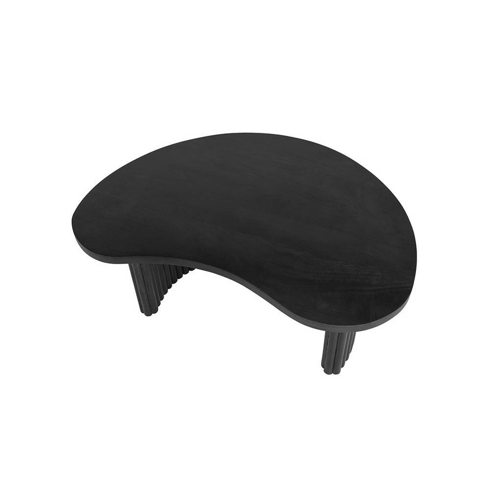 Designercouchtisch Pinja in Nierenform - Schwarz