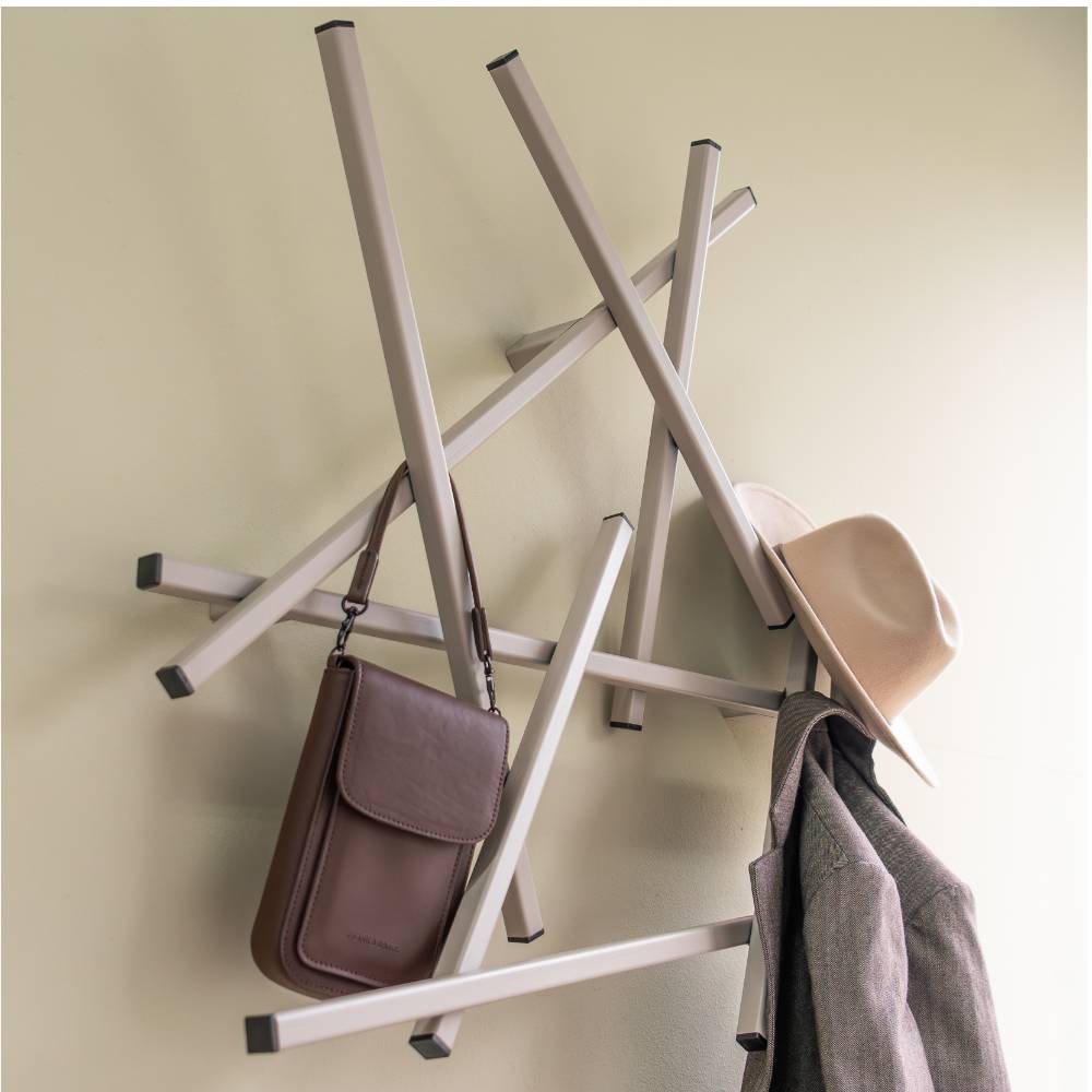 Metall Garderobe Piaza in Taupe aus Stahl