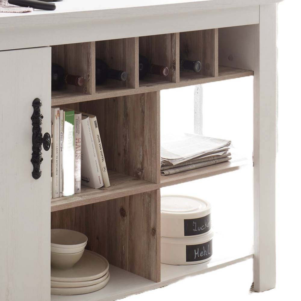 Kücheninsel Flurencina mit Platz für 5 Flaschen und Handtuchhalter
