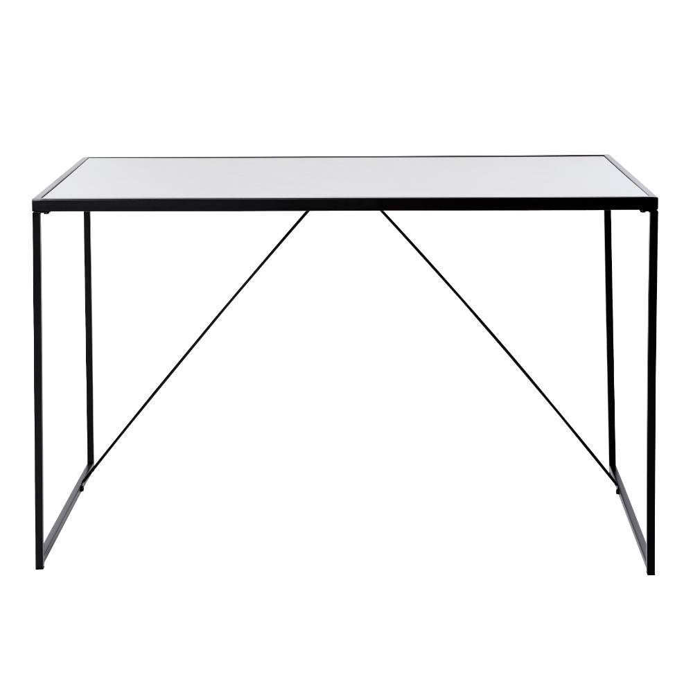 Bügelgestell Schreibtisch Zybilla in Schwarz und Weiß