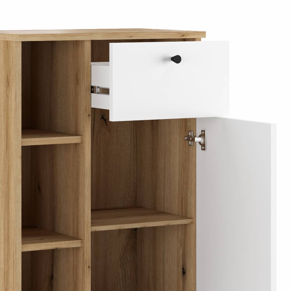 Beistellschrank Bad Zyret mit drei offenen Fächern 90 cm hoch