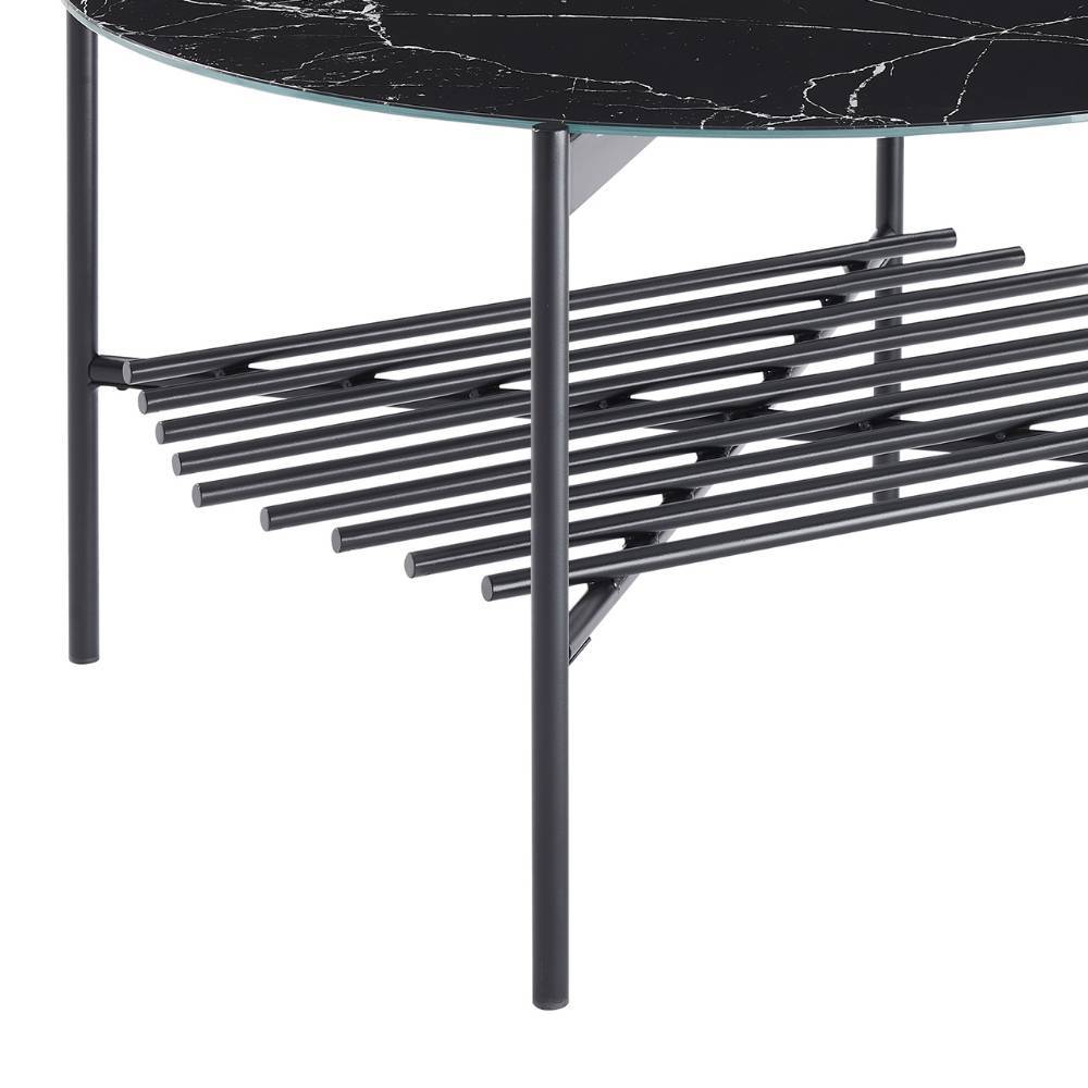 Designercouchtisch Jamaica aus bedrucktem Glas im Retrostil