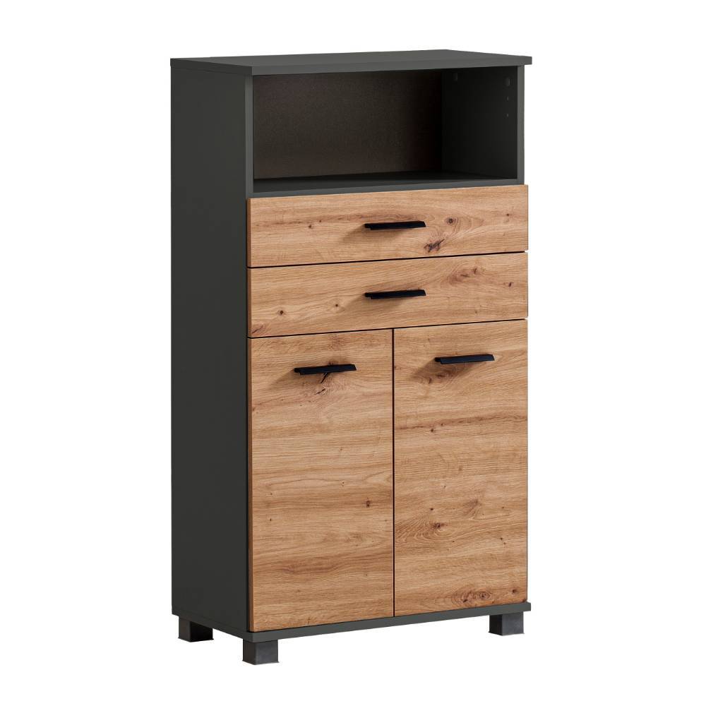 Midischrank Bad Mayora mit Metallgriffen melaminbeschichtet