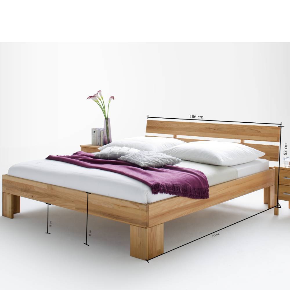 Bettgestell Dionassa aus Kernbuche Massivholz in modernem Design