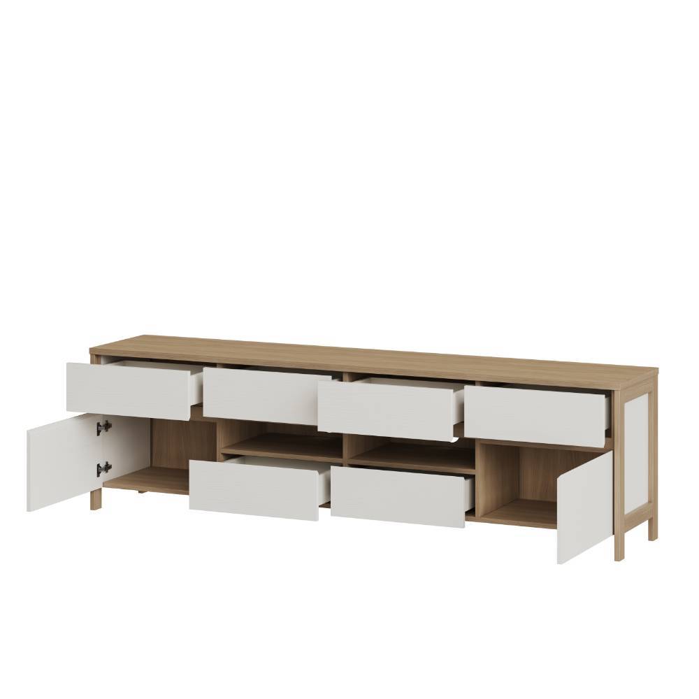 Wohnzimmer Anbauwand Labrassa im Skandi Design 251 cm breit (dreiteilig)
