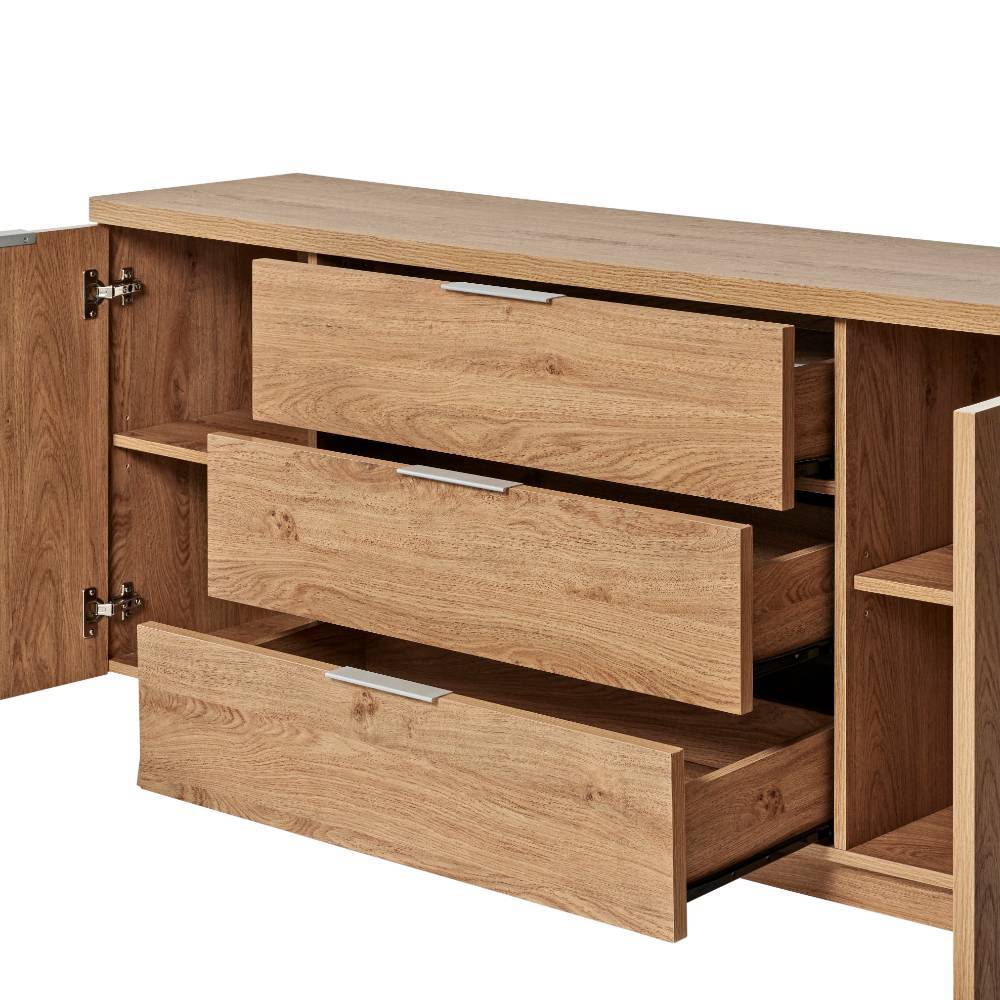 Esszimmersideboard Satos mit drei Schubladen und Drehtüren