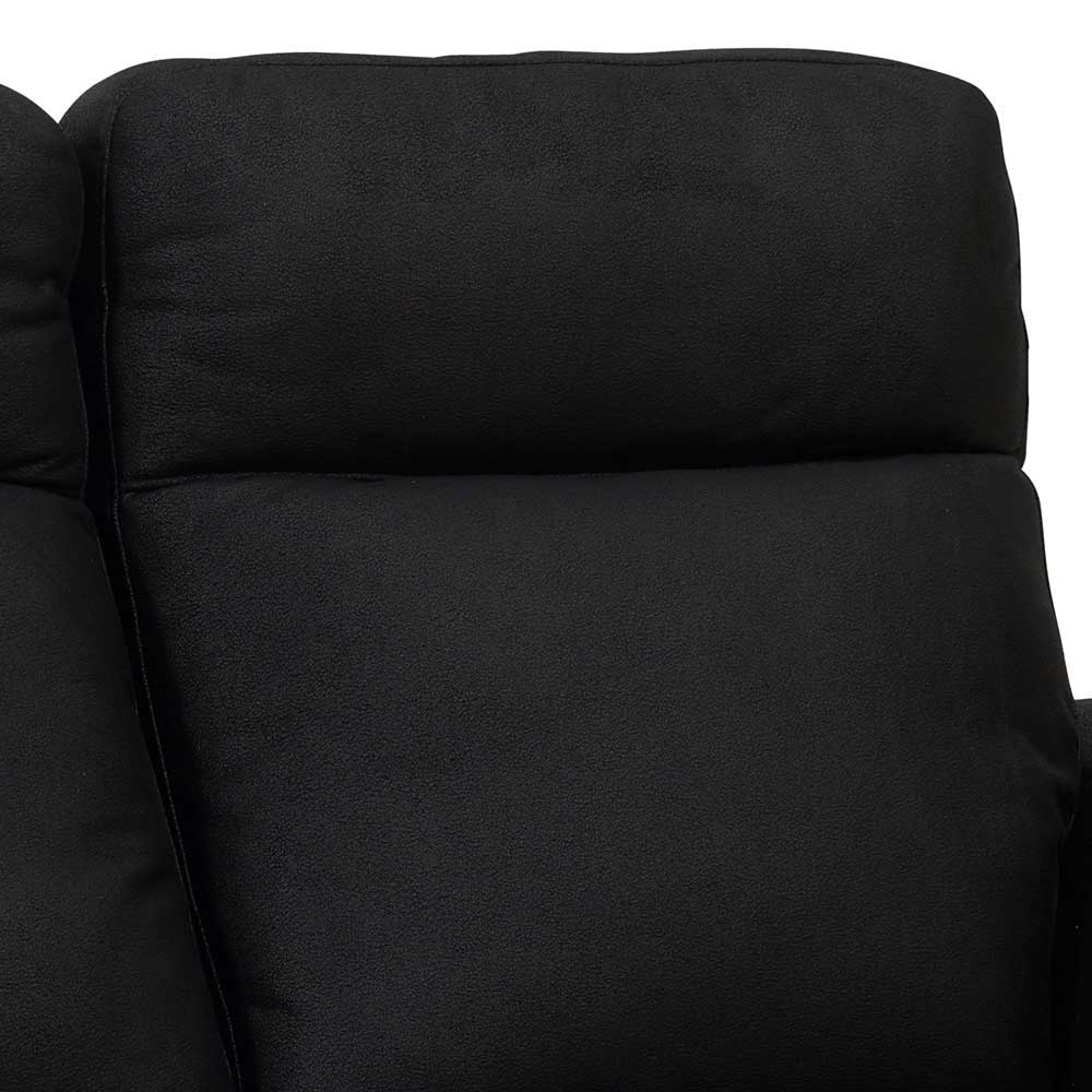 3er Sofa Emonila in Schwarz mit Relaxfunktion