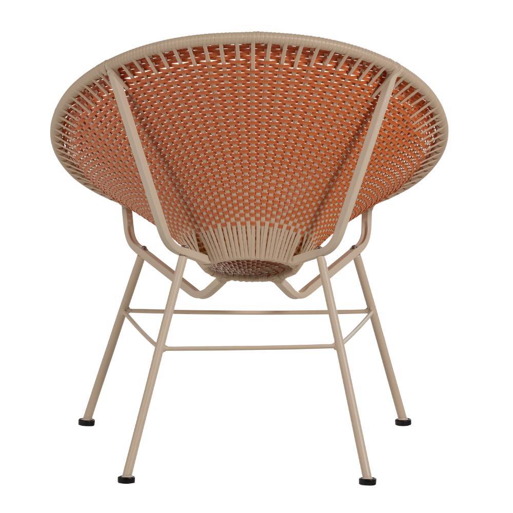 Garten Sessel Swan in Beige und Orange