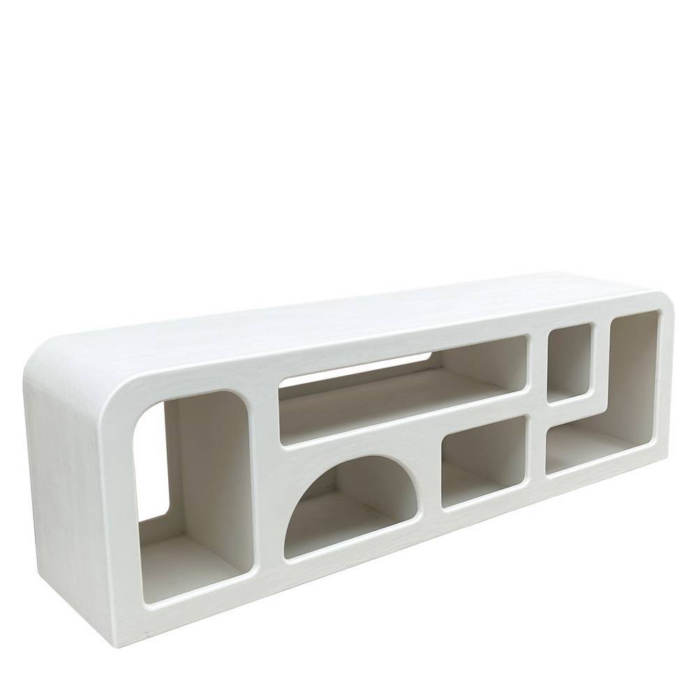 TV Lowboard Janyna im Skandi Design mit sechs offenen Fächern