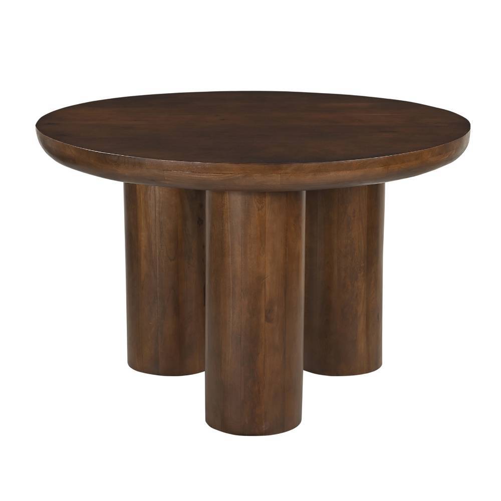 Esstisch Iloca in runder Form aus Mangobaum Massivholz