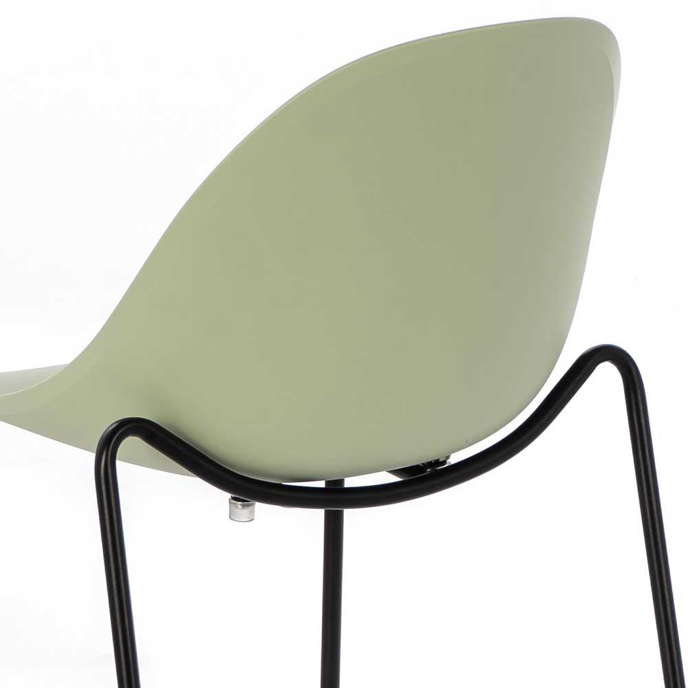 Design Stühle Setlanga in Hellgrün und Schwarz aus Kunststoff und Metall (4er Set)