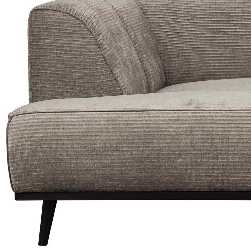 Premium Ecksofa Enda in Graubraun & Schwarz mit Strukturstoff Bezug